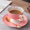 Coffee Cup And Saucer Set, Ceramic Light Luxury Bone China Flower Teacup Tray, Nordic British Small Fresh And Luxurious Afternoon Red Teacup