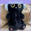 Fluffy Black Cat Pen Case With Large Capacity Student Stationery Organizer For Cute Desk Decor