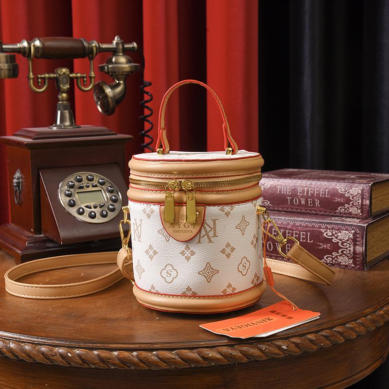 New 2025 Retro Printed Bucket Bag - Trendy, High-End Fashion Shoulder Handbag for Women