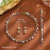 Set di Collana, Orecchini e Bracciale in Cristallo e Perle Lussuoso Elegante Scintillante Set di Gioielli da Banchetto e Festa per Donna Matrimonio Compleanno