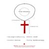 Punk Wood Cross Pendant Necklace for Women Men Vintage Hip Hop Red Big Cross Beaded Sweater Chain Necklace Y2K Halloween Jewelry