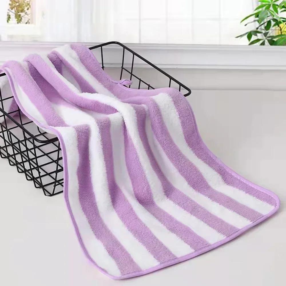towel Stripes Absorbent Quick Drying Bath Towel Sets Soft Adults Face Hand Towels Bathroom Microfiber Swim Bath Towels