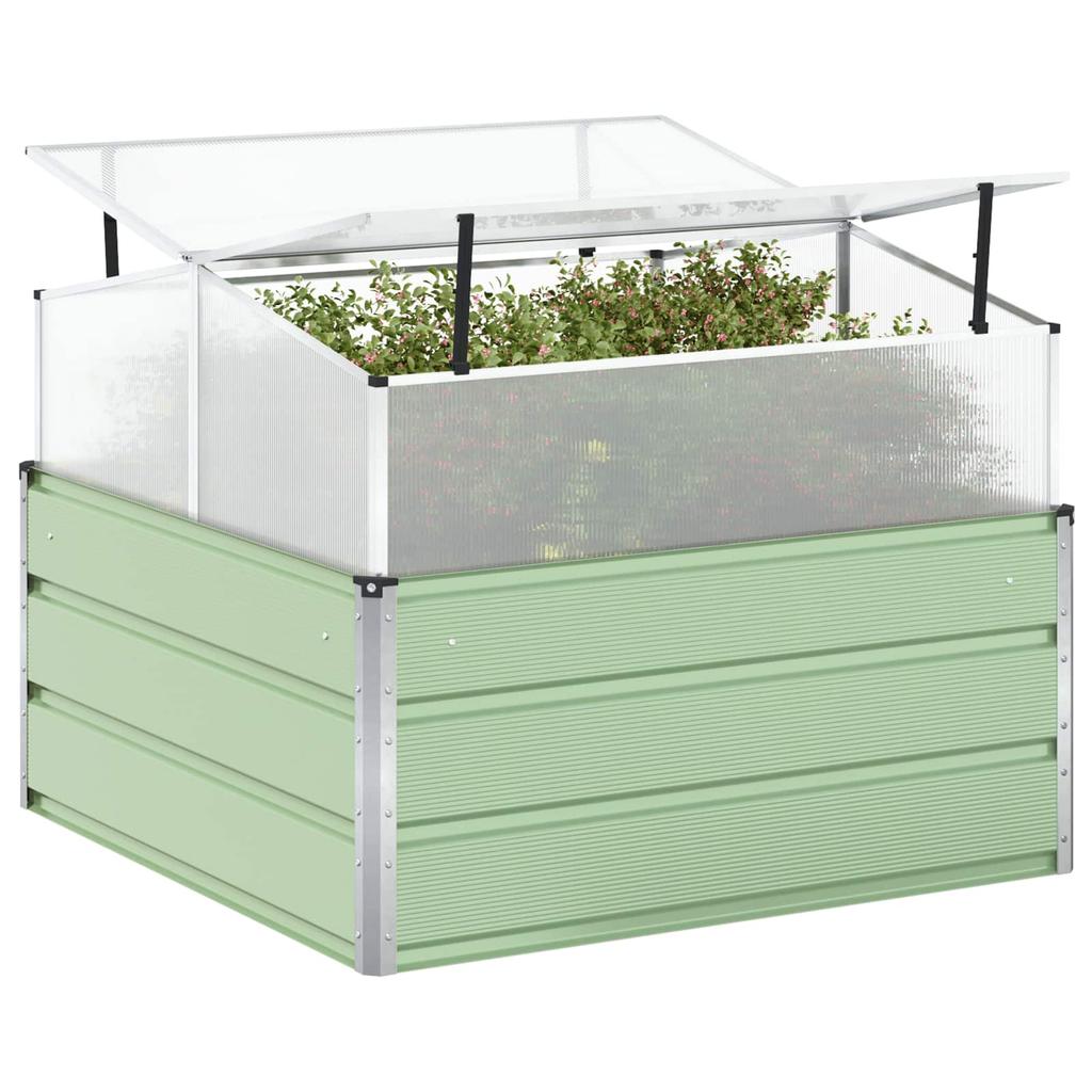 Planter Box Pastel Green 100 X 100 X 77 Cm Galvanized Steel