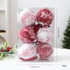 8cm Fabric-Wrapped Christmas Ball Set - Indoor Christmas Decor - 6 Fabric Ornaments