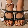 Summer Women Sandals Bow Female Flats Slippers Plus Size Casual Women Open Toe Shoes AntiSlip Beach Shoes