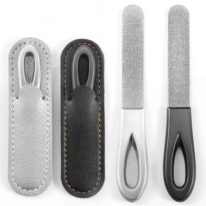 Stainless Steel Diamond Grit Nail File Hypoallergenic Durable Manicure Tool for Natural Acrylic Gel Nails Grooming