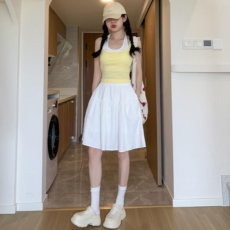 Women's College Style Pleated A-Line High-Waist Skirt