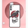 Crow Raven Dark Skull Case For Samsung Galaxy S24 Ultra S22 Plus S20 S21 FE S8 S9 S10 Note 10 20 S23 Ultra Cover