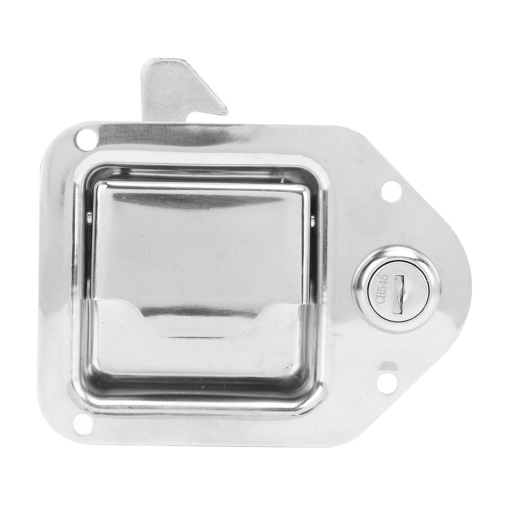 RV Entrance Door Lock Trailer Entry Door Latch with Keys Chrome Stainless Steel for Truck ATV UTV