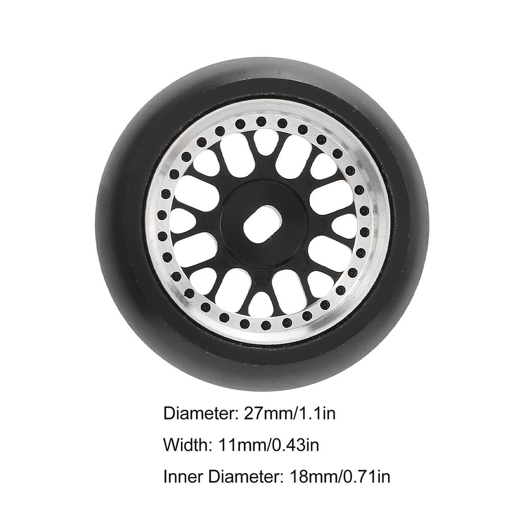 4pcs RC Drift Tire Aluminum Alloy Stable Flexible Drift Car Tyre for   1Celsius28 RC Car