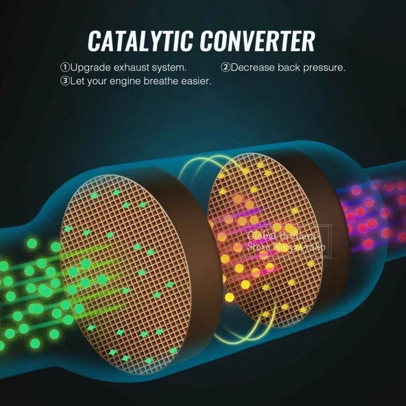 Universal Catalytic Converter 400 Cells High Flow Muffler Catalyst Converter Euro1 Round Stainless Steel 2'' 2.25'' 2.5'' 3"