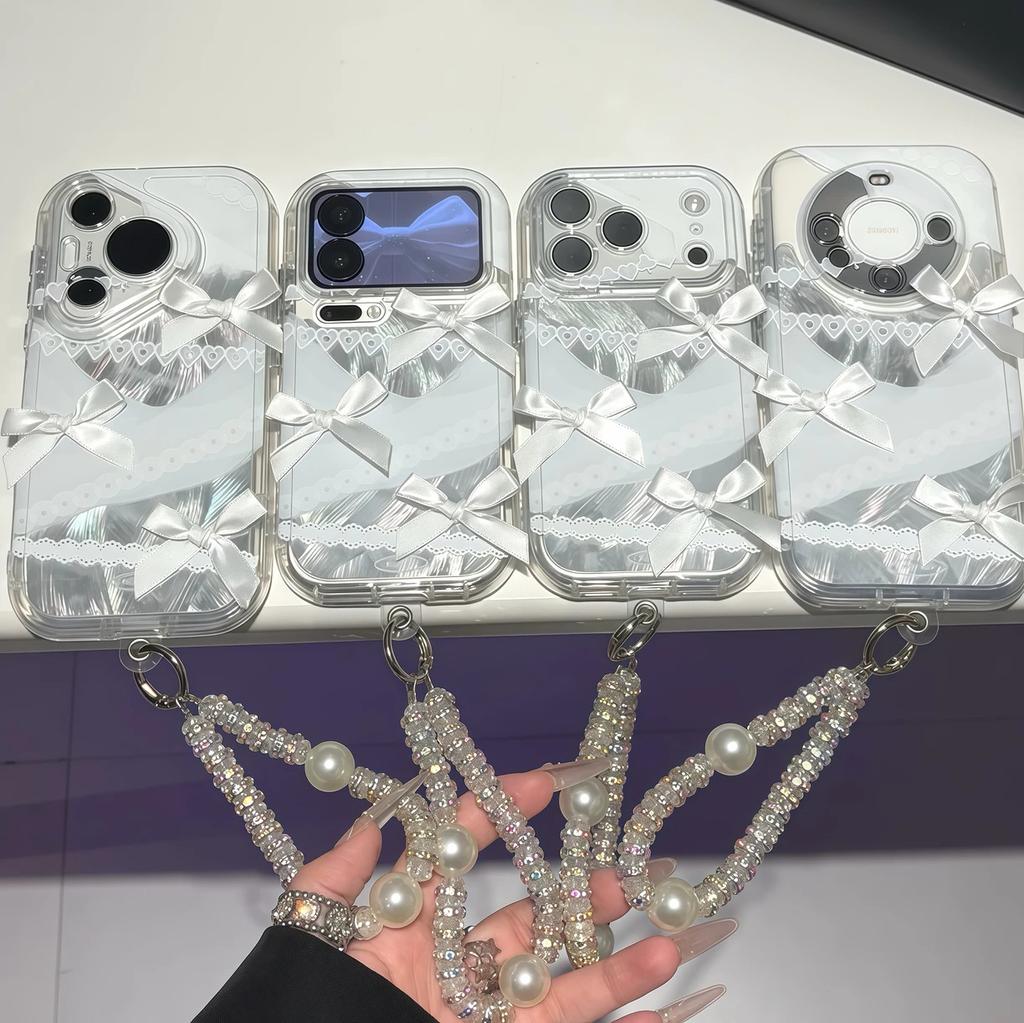White lace butterfly suitable for oppo/VIVOS30 mobile phone case Y200 creative RENO14/Xiaomi protective case