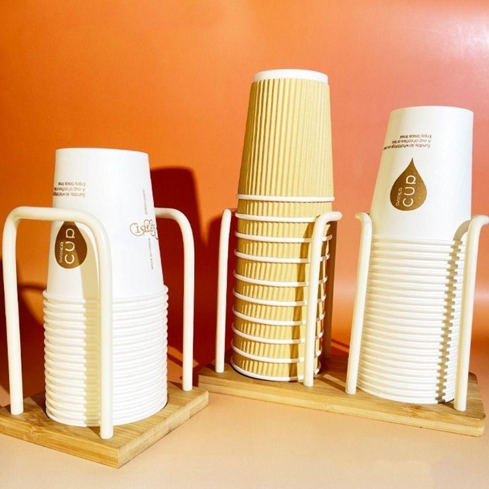 Multifunctional Cup Storage Rack Wooden Bottom Mug Display Stand Organizer  Counter
