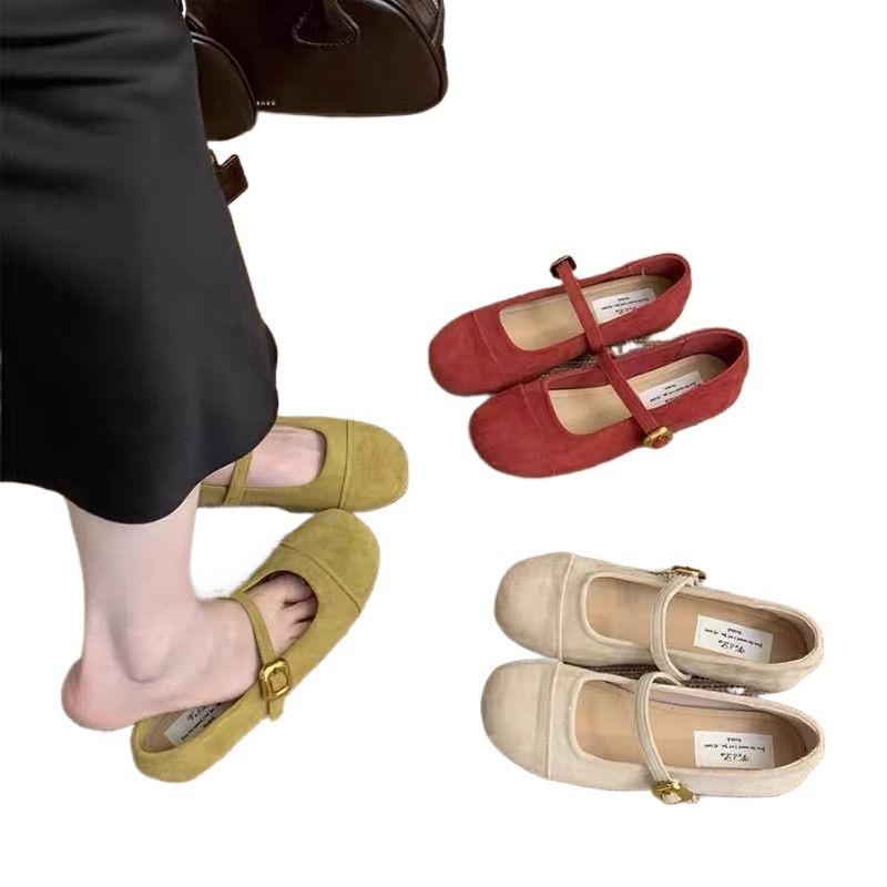 Shallow single shoes women's spring new retro gentle fairy Mary Jane women's shoes flat beanie shoes