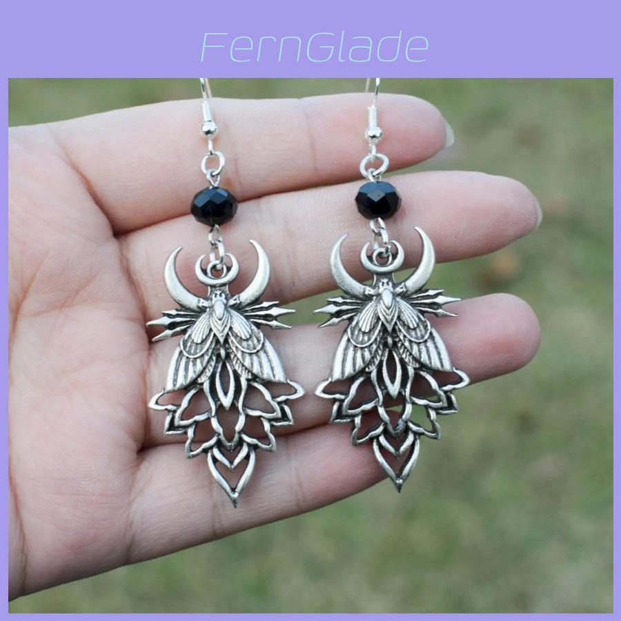 Gothic Moon Pendant Earrings For Women With Alloy Geometric Design