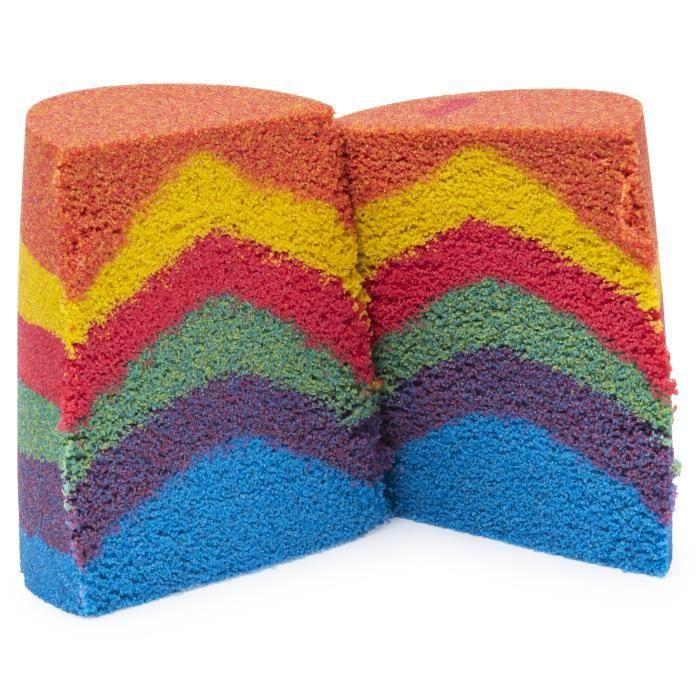 KINETIC SAND - COFFRET ARC-EN-CIEL 390 G + 6 Accessoires - 6053691 - Sable Magique À Modèler - Jouet 3 Ans, Modèle Aléatoire