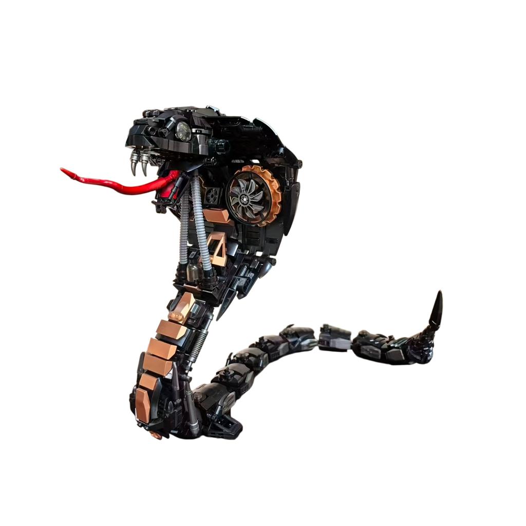 Cobra Building Block Set, Super Cool Mechanical Style Land Reptile Building Block Model, Creative Birthday Gift, Suitable For Holiday Gifts
