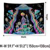 Galoker Blacklight Skeleton Tapestry Fantasy Plant Floral Tapestries UV Reactive Alien UFO Tapestry Galaxy Space Tapestries Wall Hanging for Home