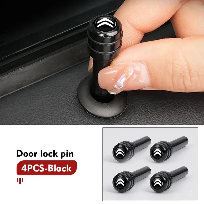 4pcs Car Door Lock Knob Pull Pins Aluminum Interior Security For Citroen Jumper Celysee Cactus Picasso Aircross Saxo Grand