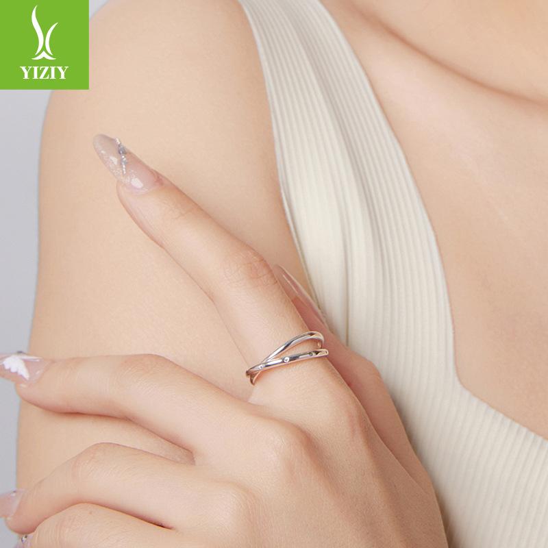 Eternal Love Double Ring Ring For Men And Women, Simple Personality Trend S925 Sterling Silver Ring Jewelry