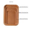 ZISIZ Black Peach Wood Grain Stainless Steel Square Dining Tray Set