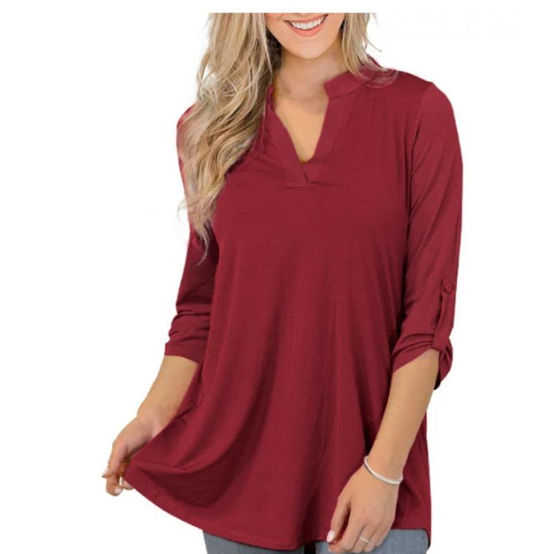 YYFS Women's Fashion Casual Summer Spring 1/2 Sleeves V-Neck Blouses & Shirts