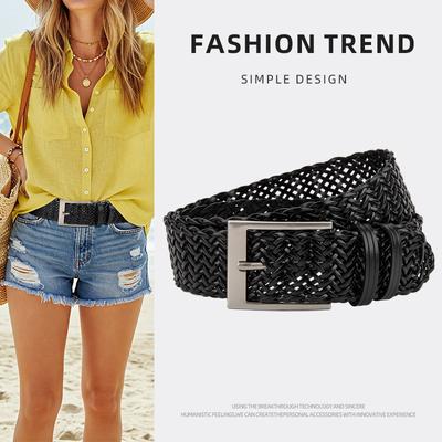 Retro Trendy Punch-free Braided Belt for Women with Jeans with Niche Decorative Women's Belt