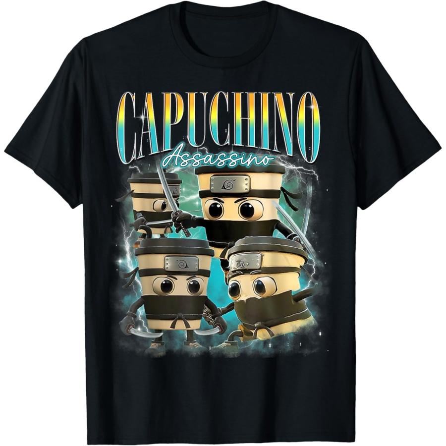 

Капучино Ассасино Маразм Итальянская Мем Футболка(1) XXXXXL чёрный