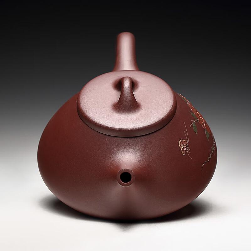 Yixing Zisha Shishipiao Teapot with Butterfly & Flower Motif