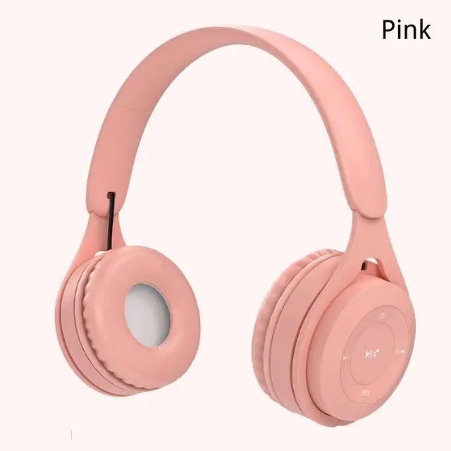 

Y08 Macaron Wireless Bluetooth Headband Headphones with Mic Stereo Gaming Headset Gamer Girl Gift for Mobile Tablet розовый