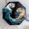 Ferocious Tiger  Pattern, Automatic Folding Umbrella, Portable and Foldable Design, 8 Ribs, a Christmas or Birthday Gift.