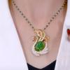 New Pendant Jasper Swan Opal Full Diamond Necklace Women's Fashion Collarbone Chain Versatile Clothing Pendant