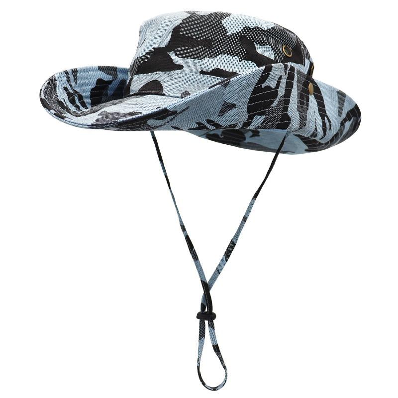 Shade Bucket Hat Men Outdoor Hiking Jungle Sports Camouflage Neck Cotton Fishing Hat