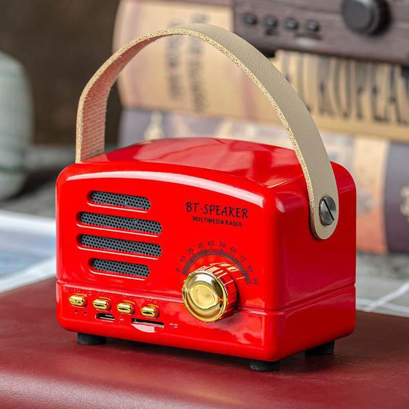 Retro-Mini-FM-Radio, klassischer FM-Empfänger, Vintage-Bluetooth-Lautsprecher, schwerer Bass-Subwoofer, TF-Player, wiederaufladbare Radios als Geschenk