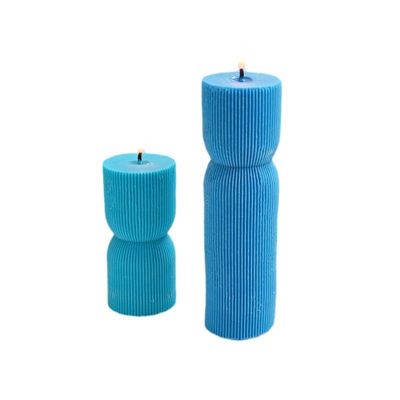 Geometric Striped Candle Mold - Silicone Cylinder for Aromatherapy and Indoor Decor