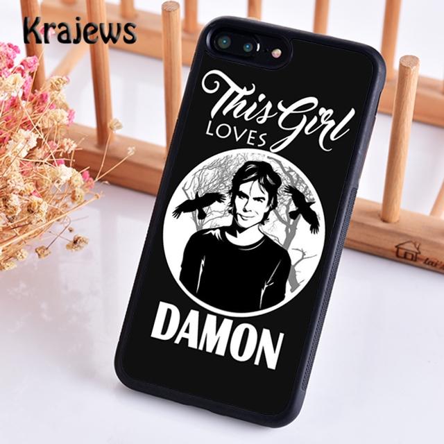 Krajews The Vampire Diaries TEAM DAMON Weiche Handyhülle Für iPhone 17 Air 16 15 14 plus 11 12 13 pro max Hülle Fundas