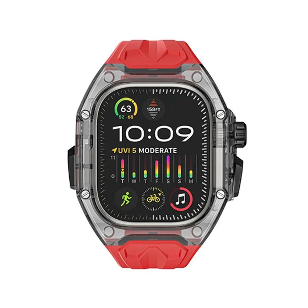 

Підходить для Apple Watch серії 10 46 мм Ultra 49 мм Модифікований ремінець Прозорий корпус+TPU ремінець Для iwatch 9 8 7 6 5 40 мм 41 мм 44 45 46mm