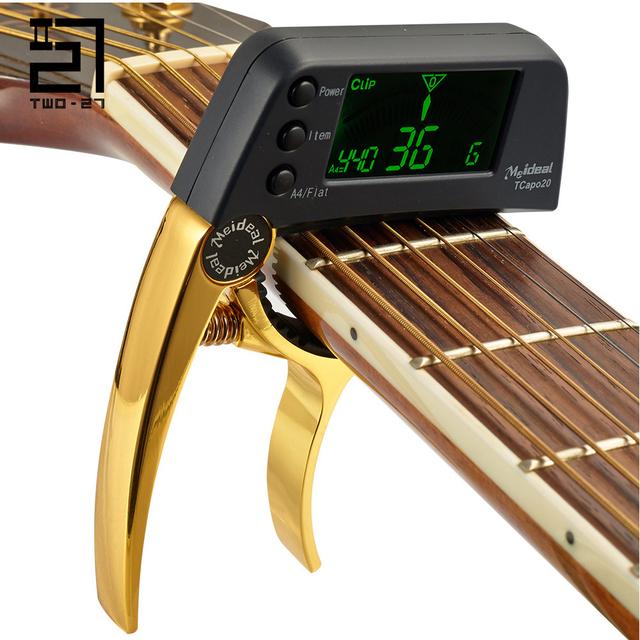 2-IN-1 Capo for Acoustic Guitar with Auto Tuner Instrument Quick Change Clip Lock On Folk Electric Guitar Bass Ukulele Chromatic