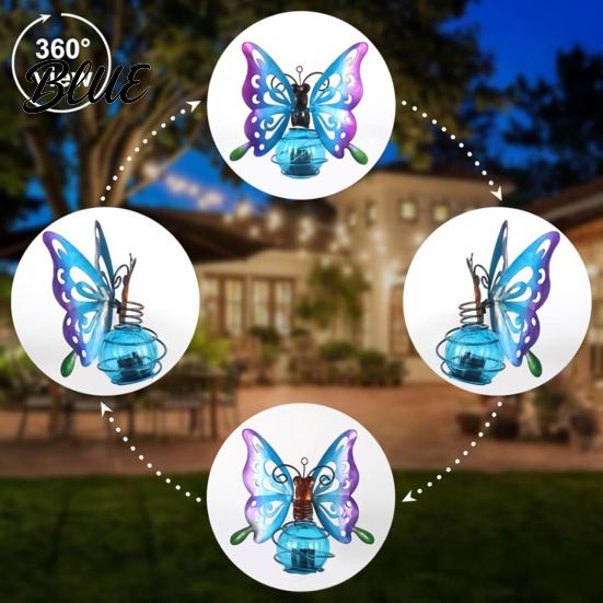 Metal Outdoor Yard Hanging Decor Waterproof IP65 Solar Lamps Beetle Butterfly Flamingo Garden Light  Powered Bee Ornaments for Porch LED Animal Lamp