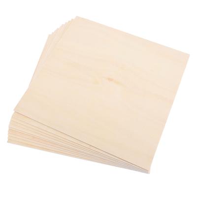 10Pcs Basswood Sheets 3mm Thick Plywood Boards Unfinished Wood Squares for Crafts Cutting Staining
