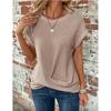 Solid Color Round Neck T-shirt Top