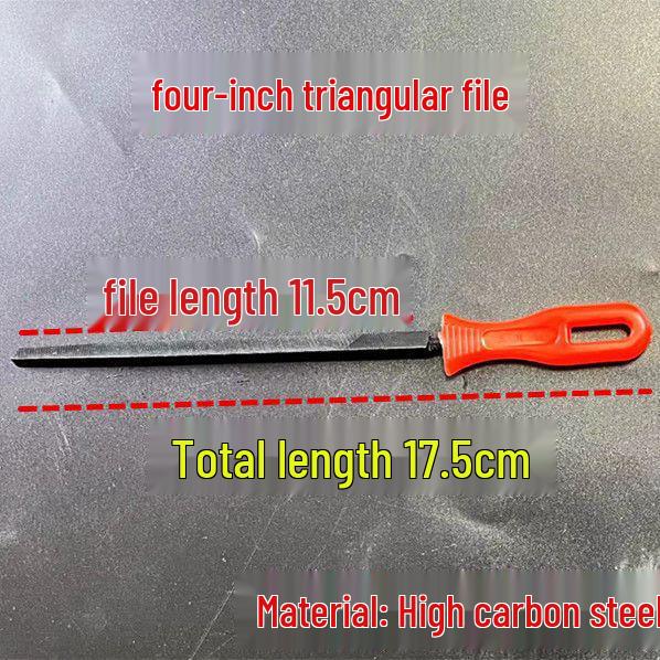 Dreieckige Holzbearbeitungsleimfeile - Schreiner- & Schlosserwerkzeug mit Manganstahl-Sägeblatt und Kohlenstoffstahlfeile