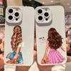 Fashion Girls Silicone Phone Case for iPhone 14 13 12 11 Pro Max Case for iPhone SE 2020 14 7 8 Plus XR X XS Soft Cover Fundas
