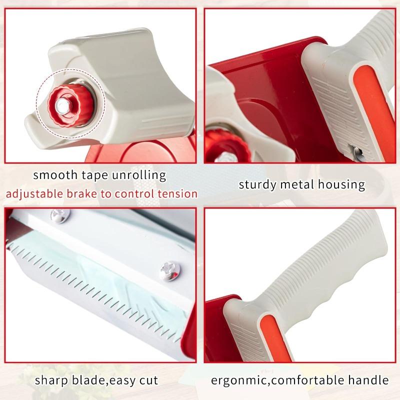 2 Inch Wide Red Packing Tape Dispenser Large Express Packaging Cutter Heavy Duty Tape Holder Shipping Packing Tool Accessory