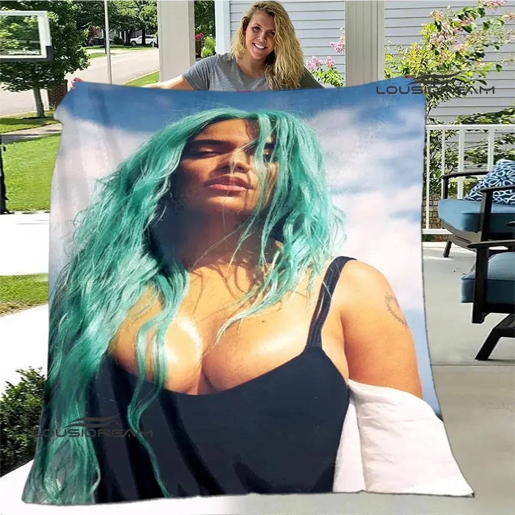 Karol G Retro Printed Blanket Flange Warm Blanket Bed Linings Picnic Blankets Home Travel Blanket Birthday Gift