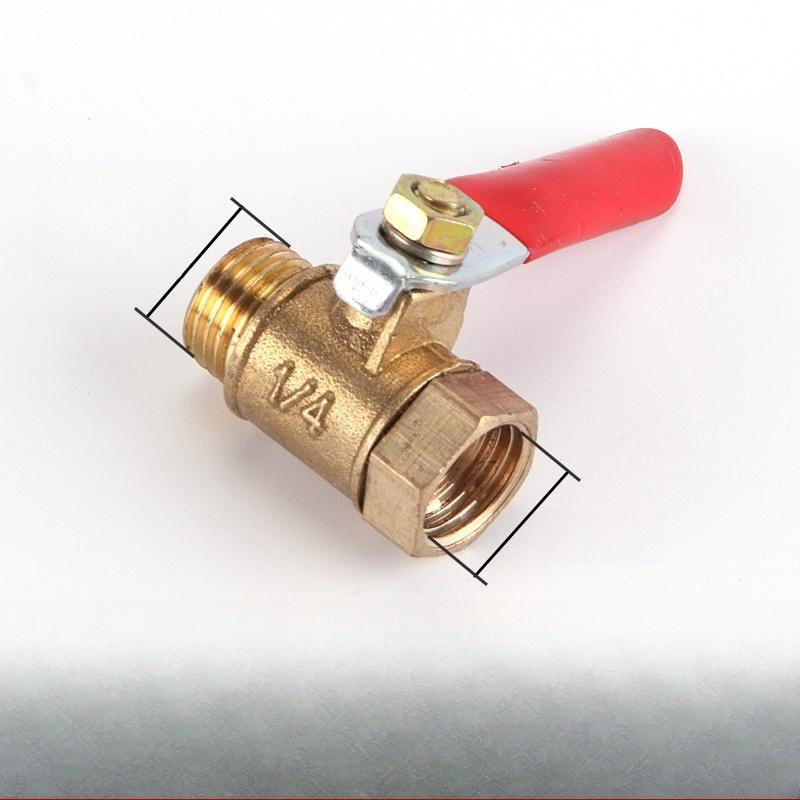 

1/8 1/4 3/8 1/2 Brass small ball valve Female/Male Thread Brass Valve Connector Joint Copper Pipe Fitting Coupler Adapter 1/4