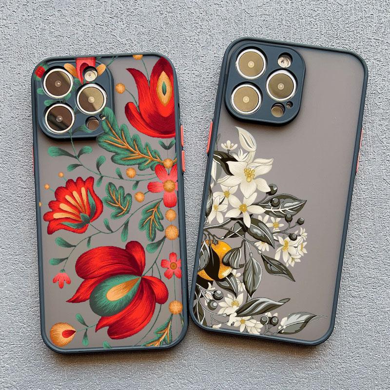 INS Painting Flower Phone Cases For iPhone 11 Case iPhone 17 16 13 12 15 14 Pro Max Mini 14 15 16 Plus XS X XR Shockproof Covers