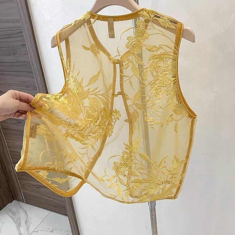 Chinese vest vest summer top high-end embroidery thin temperament new vest