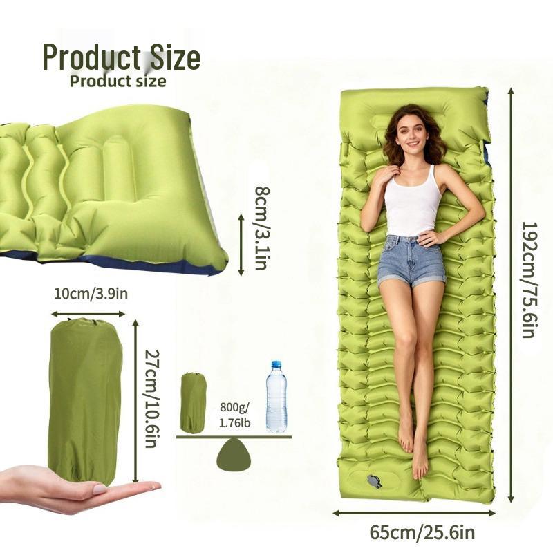 Portable TPU Inflatable Camping Pad - Lightweight, Single Person Mat for Hiking & Mountaineering
