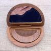 Custom Logo Luxury 2 In 1 Wooden Comb Mirror Set Vintage Foldable Pocket Mirror with Comb Travel Portable Hair Comb with Mirror